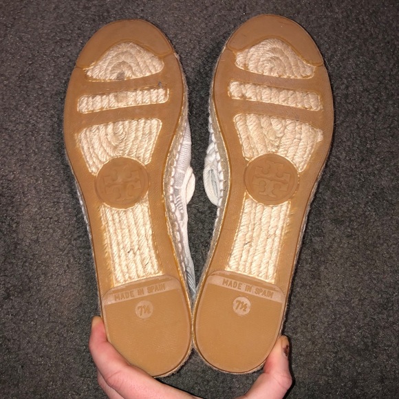 Tory Burch Darian Guipure Lace Espadrilles sz 7.5 - Picture 15 of 16